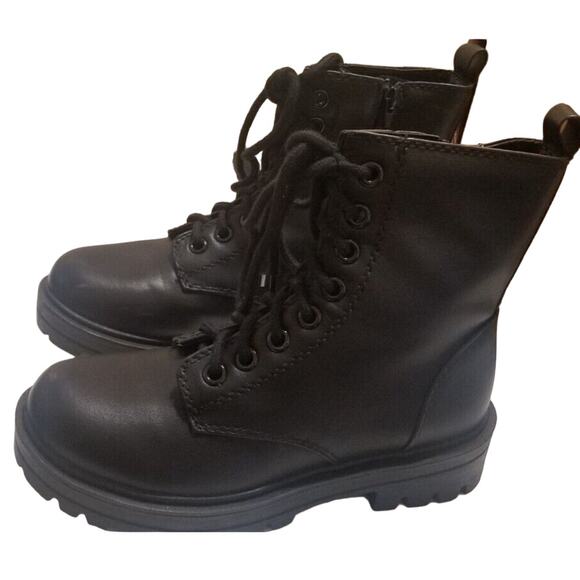 Soda FIRM Lug Sole Black Combat Goth Punk Ankle Boot Lace up W/Zipper Size 7.545 - Picture 7 of 11